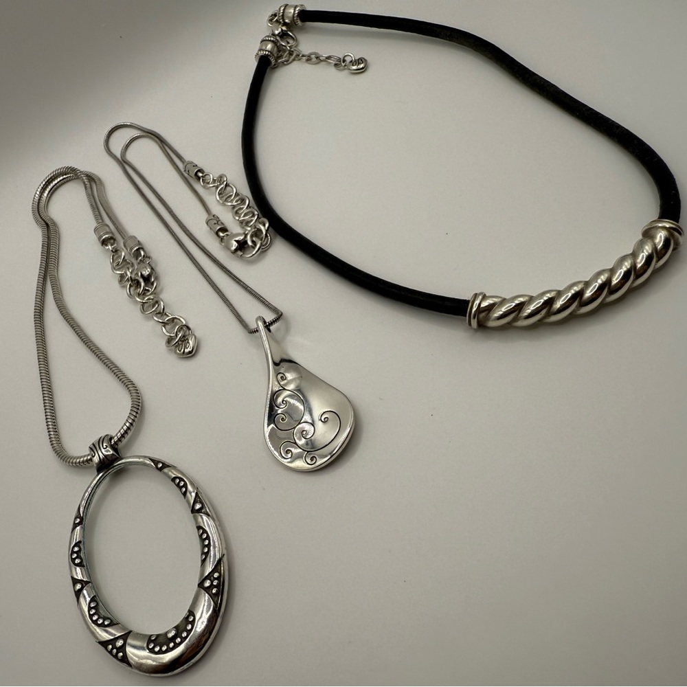 Brighton 3 Piece Necklace Lot, 1 Price .  Excellent Condition